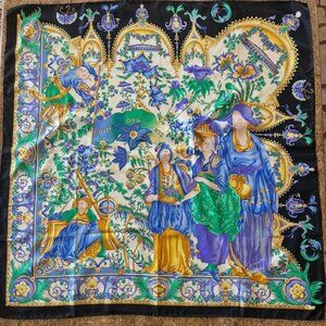Vintage Atelier Versace "Chinese Ornaments" Beautiful Silk Scarf ~ 34 x 34